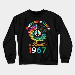 Funny Birthday Quote, Awesome Since April 1967, Retro Birthday Crewneck Sweatshirt